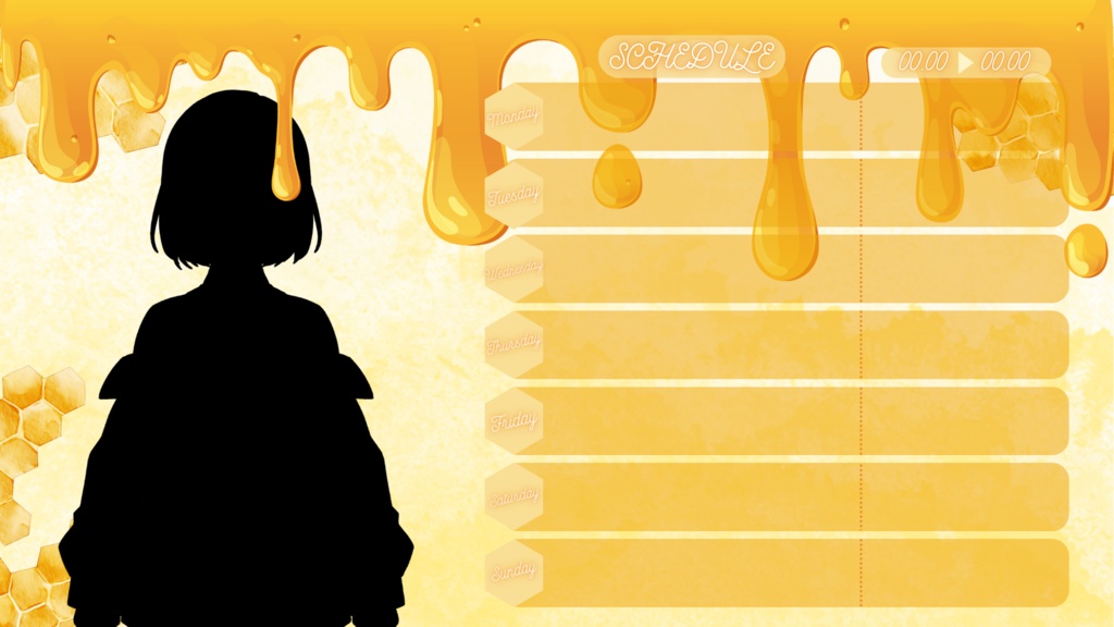 週間スケジュール表(食べ物シリーズ)