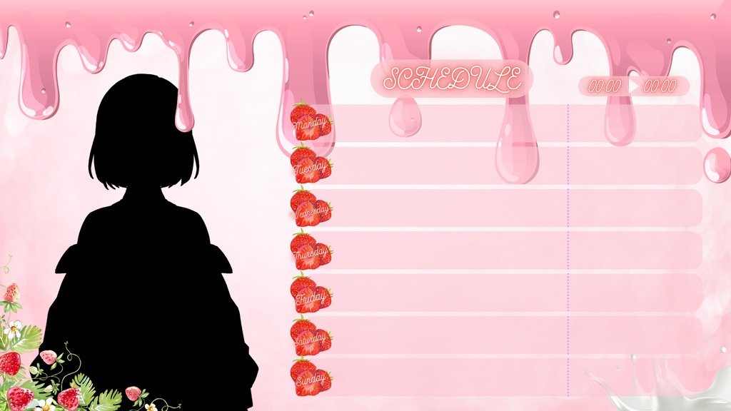 週間スケジュール表(食べ物シリーズ)