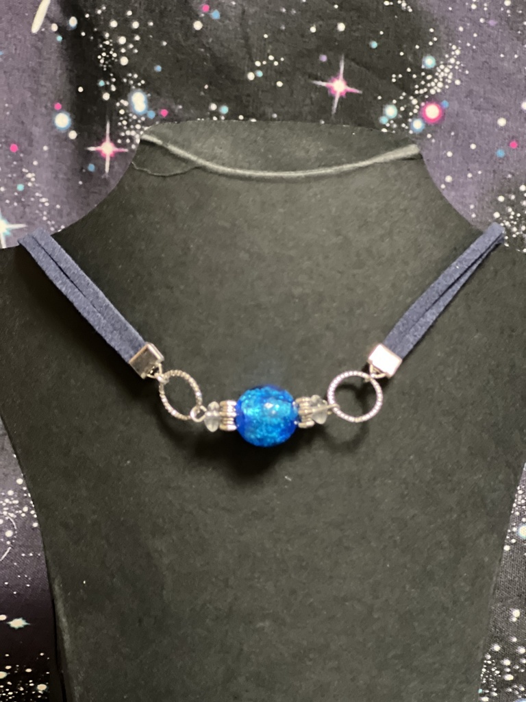 銀河のガラス玉チョーカー&ブレスレット(蓄光あり)