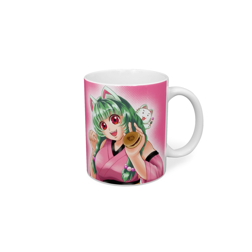 おさぼりねことさくらもちマグカップ