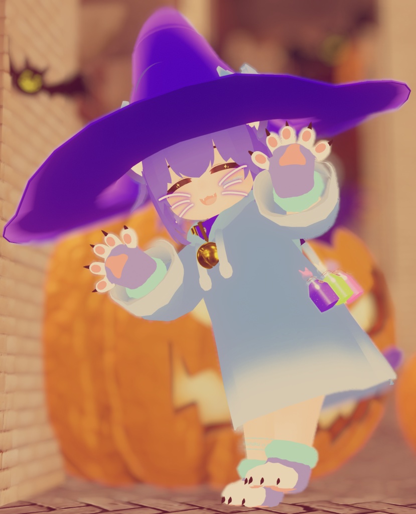 猫型の魔法の瓶(無料) Cat-shaped magic bottle (free)