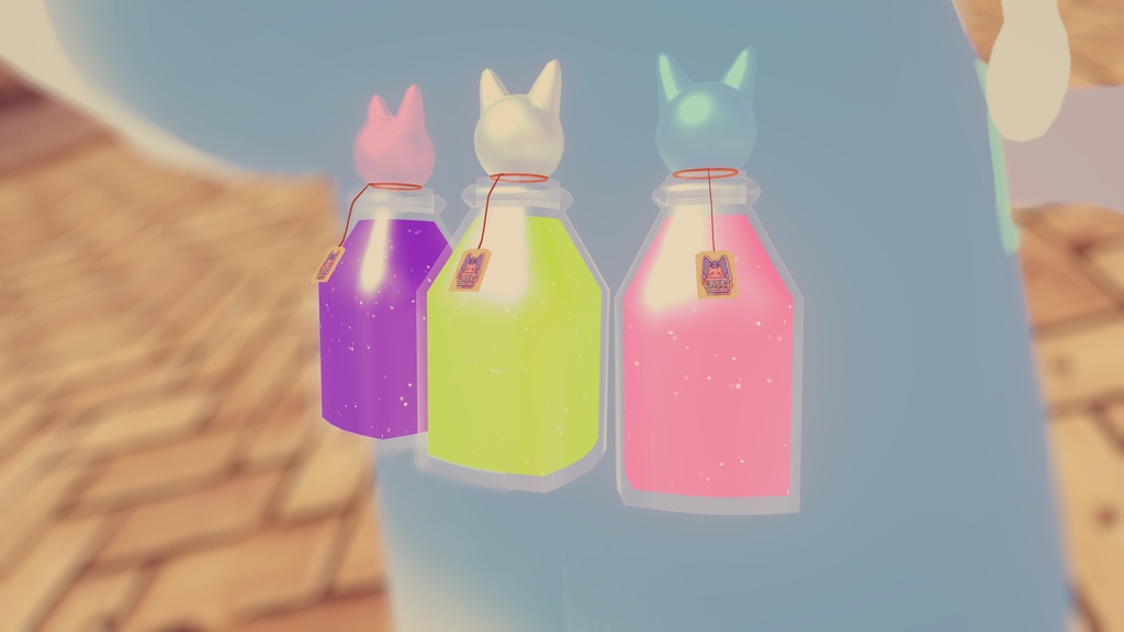 猫型の魔法の瓶(無料) Cat-shaped magic bottle (free)