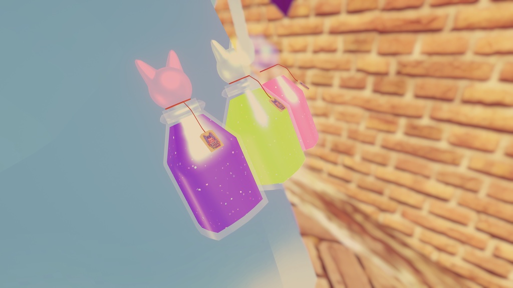 猫型の魔法の瓶(無料) Cat-shaped magic bottle (free)