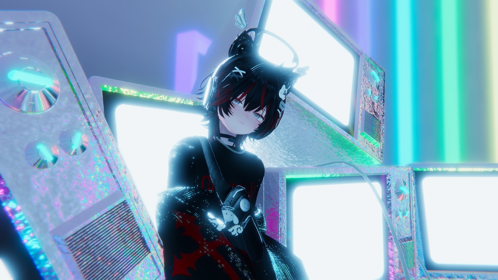 【VRC対応】サイバーネコミミヘッドホン