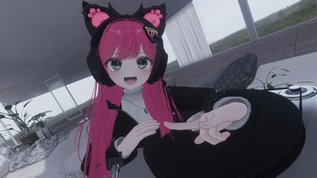 【VRC対応】サイバーネコミミヘッドホン