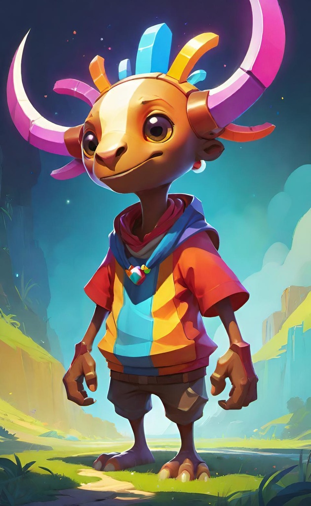 Colorful Horned Character
