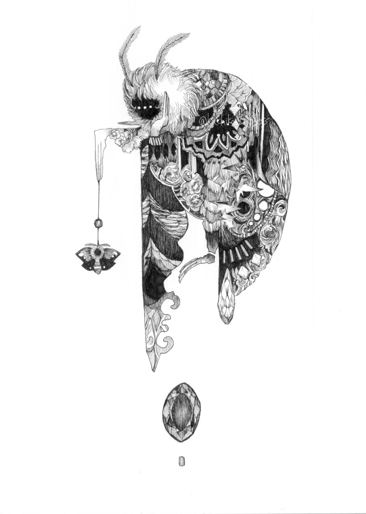 【ペン画】あか