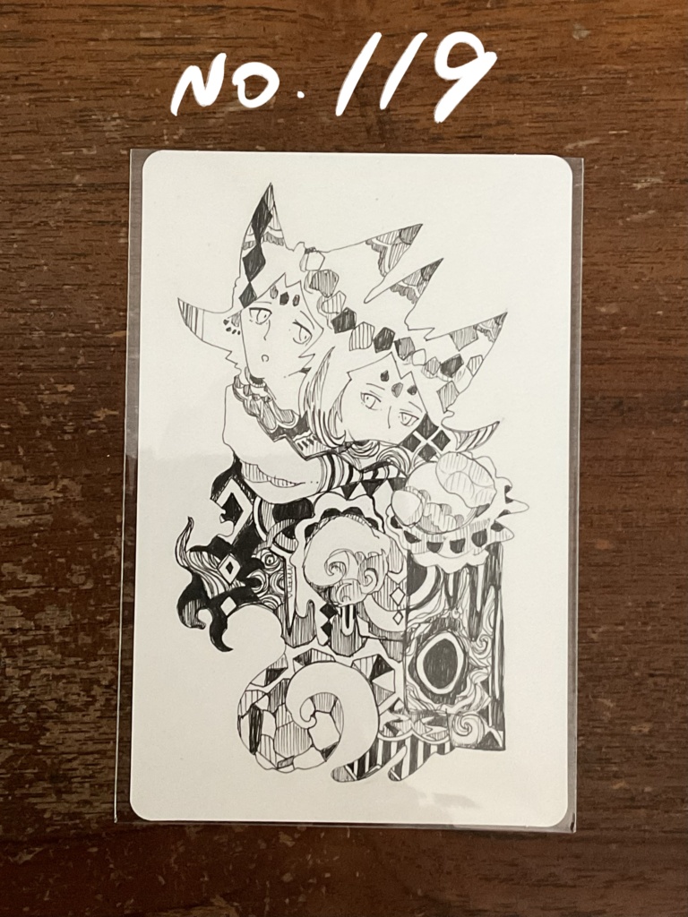 角丸ペン画原画