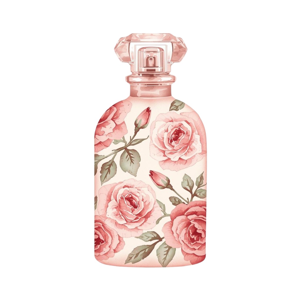 【薔薇模様コスメ】水彩アンティーク風クリップアート17点セット | PNG背景透過