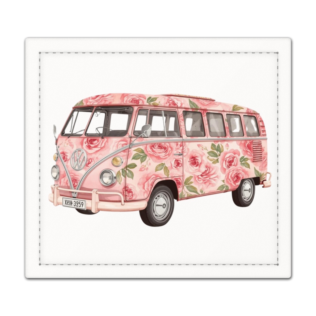 レトロな薔薇模様のバス