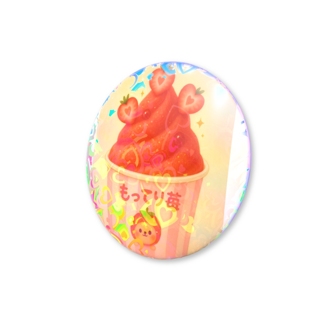 もってりイチゴジェラート🍓ハートホロ缶バッジ