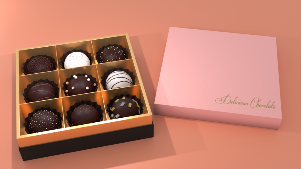 チョコレートボックス Blenderファイル