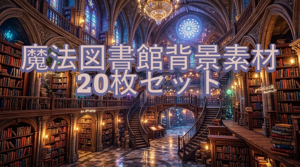 【背景素材】魔法図書館20枚セット