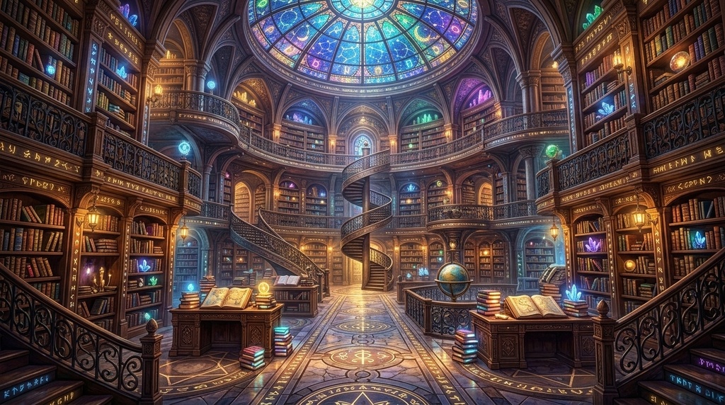 【背景素材】魔法図書館20枚セット