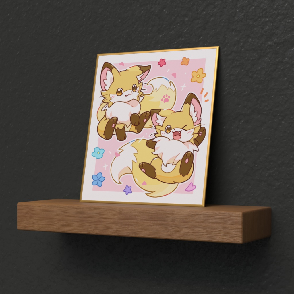 きつねさんミニ色紙