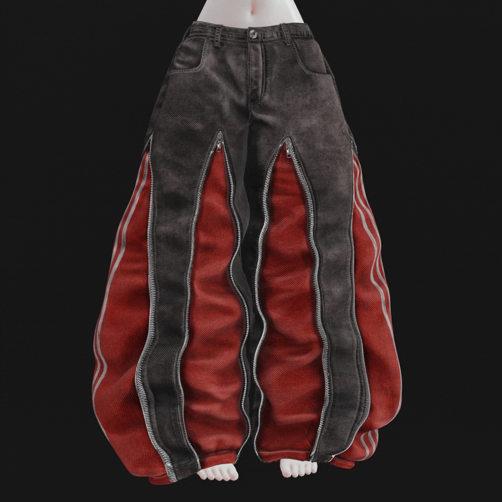 BAGGY ZIPPER JEANS 森羅 - Shinra