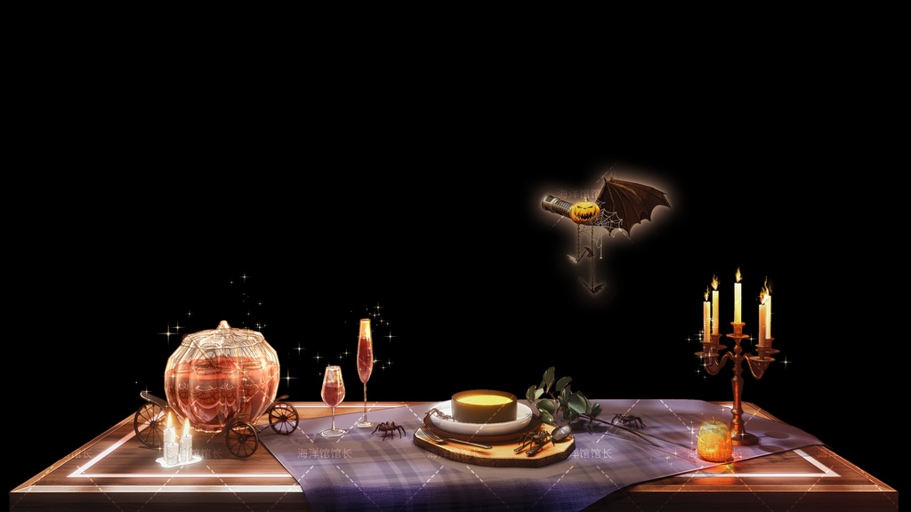 【動く配信背景 無料版あり】ハロウィーン ロフト ログ キャビン