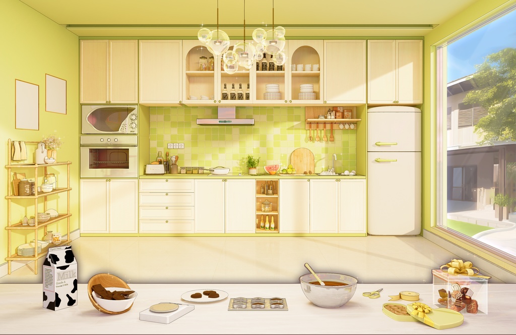 【配信背景+UI+カバー】バレンタインデーのキッチンでの DIY チョコレートvtuber