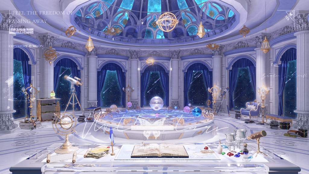 vtuber 魔法学校 動的配信 背景天文スタールーム+ UI