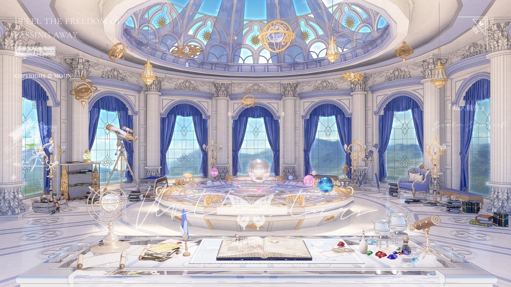 vtuber 魔法学校 動的配信 背景天文スタールーム+ UI