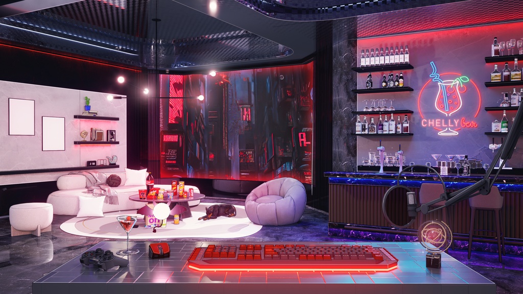 VTuber サイバーパンク Cyberpunk room 6色