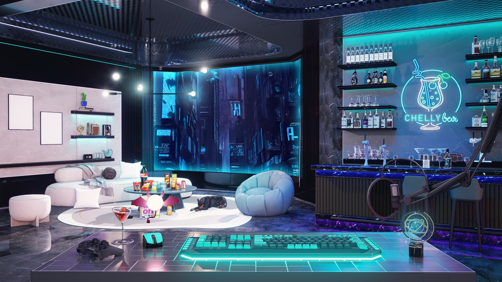 VTuber サイバーパンク Cyberpunk room 6色