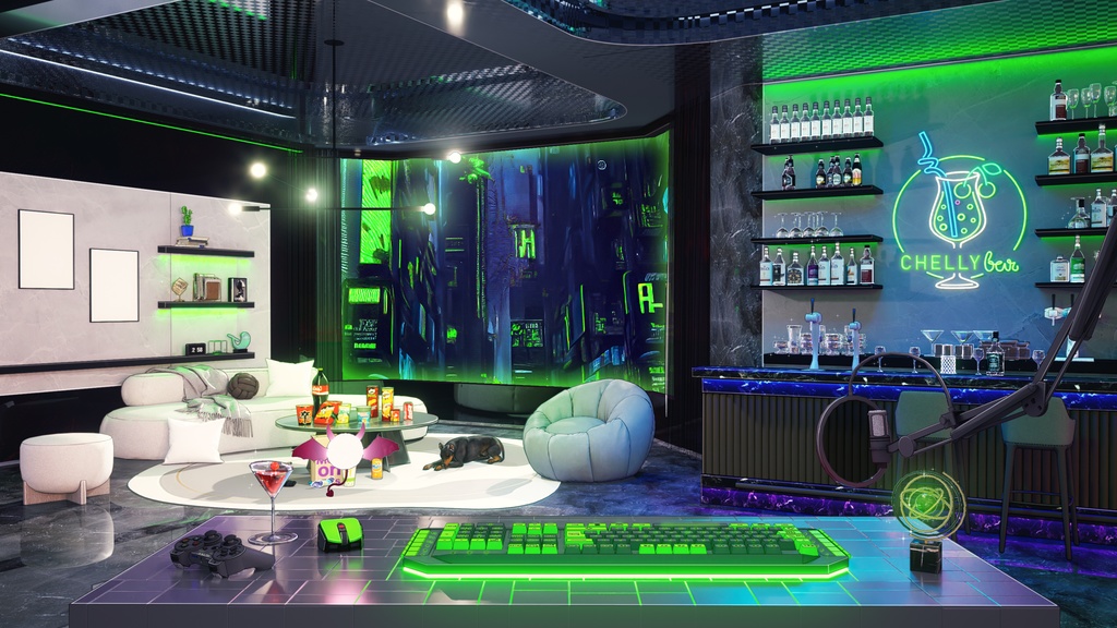 VTuber サイバーパンク Cyberpunk room 6色