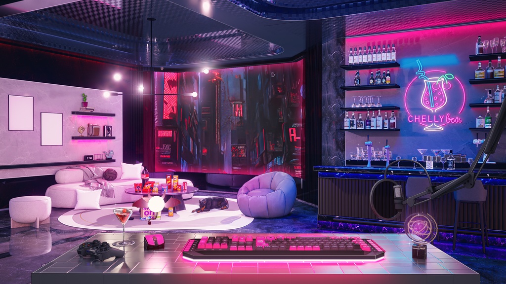 VTuber サイバーパンク Cyberpunk room 6色