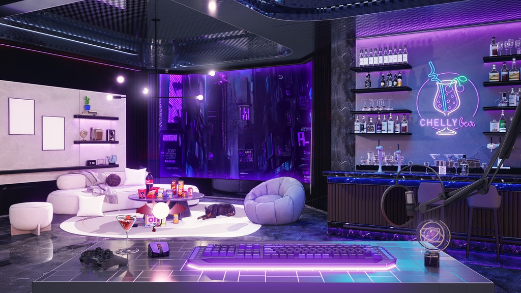 VTuber サイバーパンク Cyberpunk room 6色