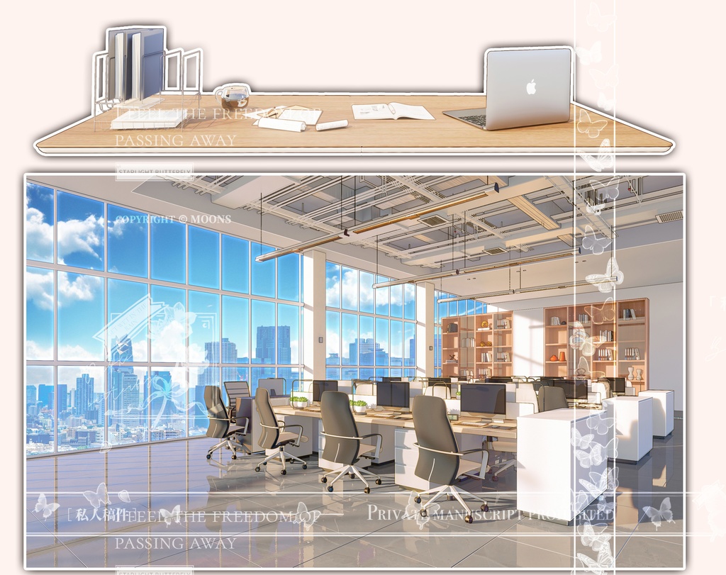 【VTuber配信背景】 OLオフィス職場シーン