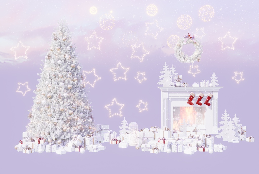 【動く配信背景 無料版あり+vfx】Christmas backgroundクリスマスの背景