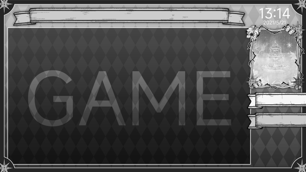 配信画面【Vtuber向け】Stream Overlays UIトゲチョウ歌杂谈Chatting + Gaming Screen+Weekly Schedule 。for Vtubers, Twitches, or Streamers.5 色