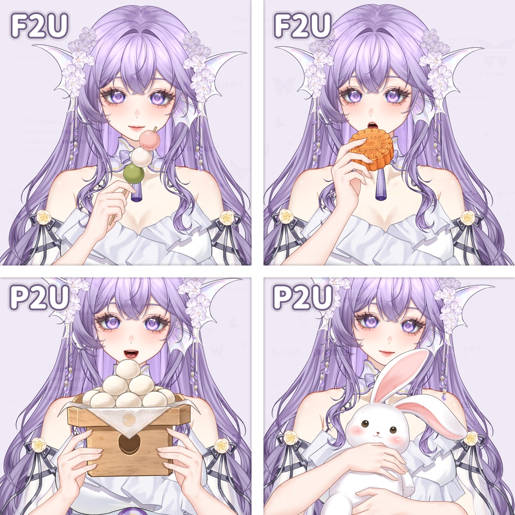 無料【VTuber 手腕ポーズ素材】中秋節&月見節- 透過PNG+Live2D動く腕