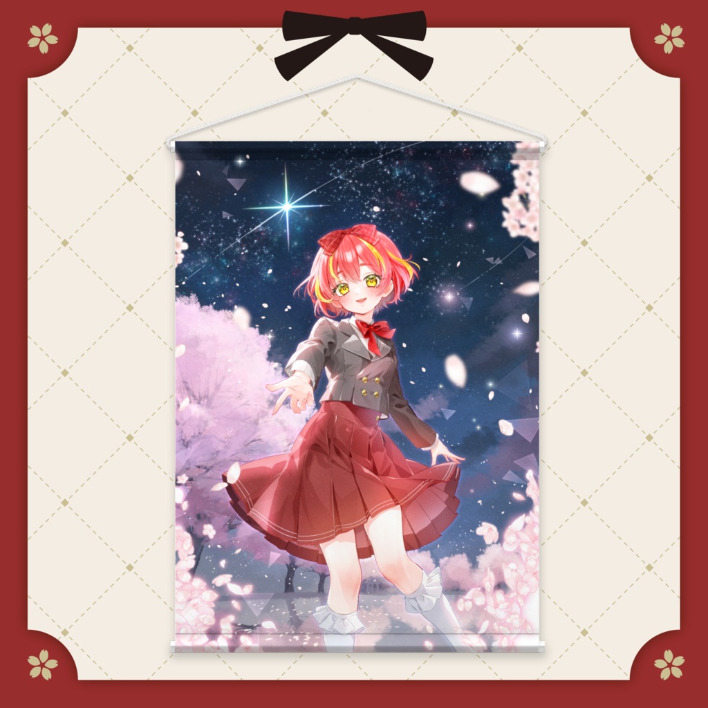 桜葉琥珀2周年記念グッズ-タペストリー