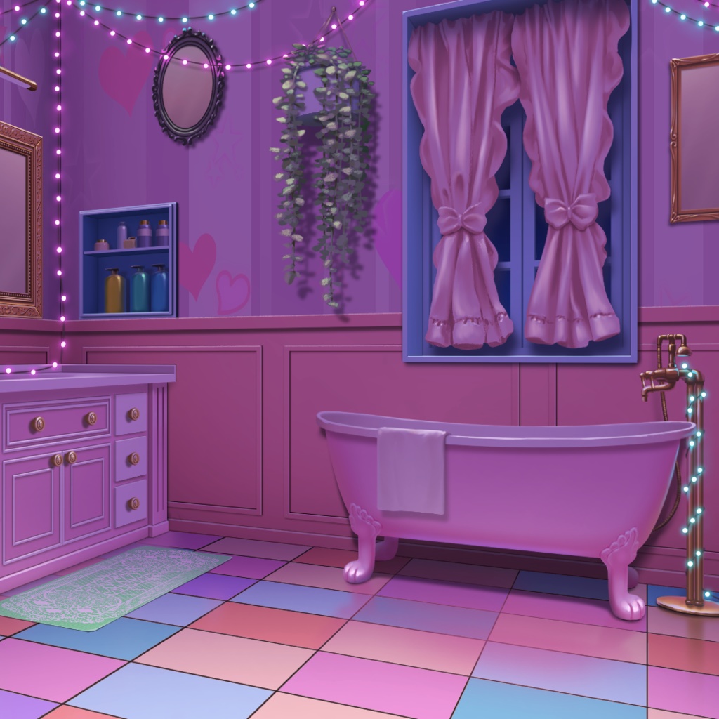 配信用背景_ｶゝゎﾚヽﾚヽぉ､ζ､з_ちょっと動く版