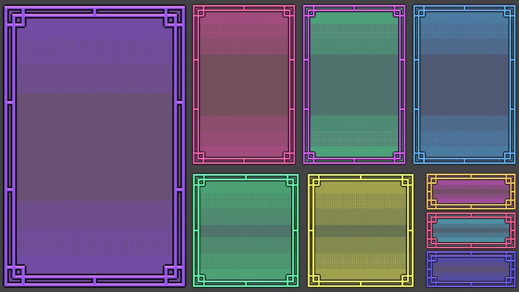 ドット絵中華風フレーム素材3種盛り