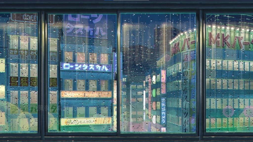 90年代アニメ風夜景素材_有料版【動く】