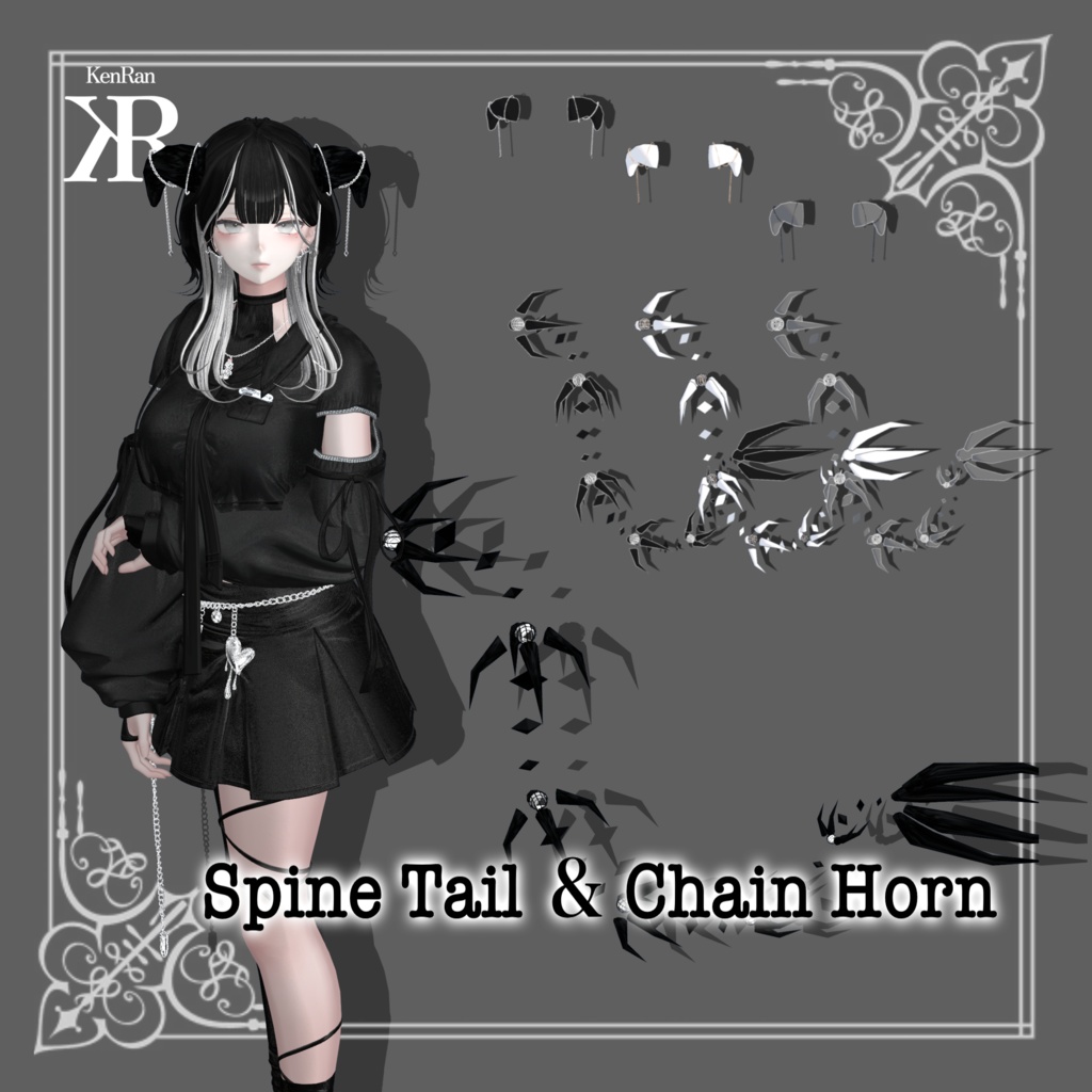 Chain Horn＆Spine Tail 【VRChat】