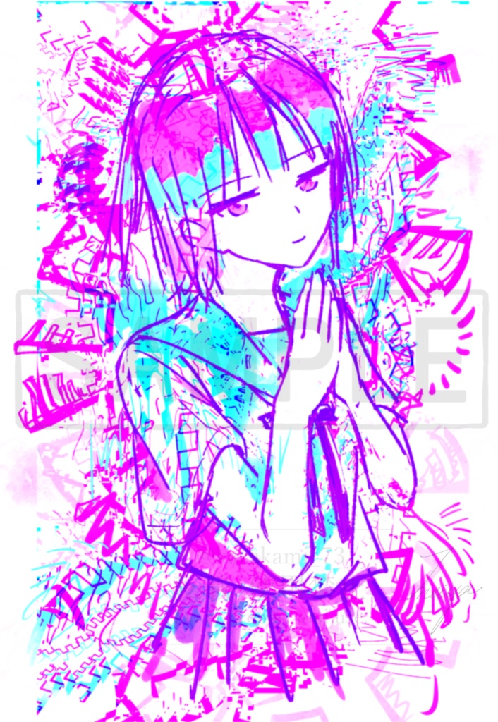 【オリジナル】セーラー服の子【ポストカード】