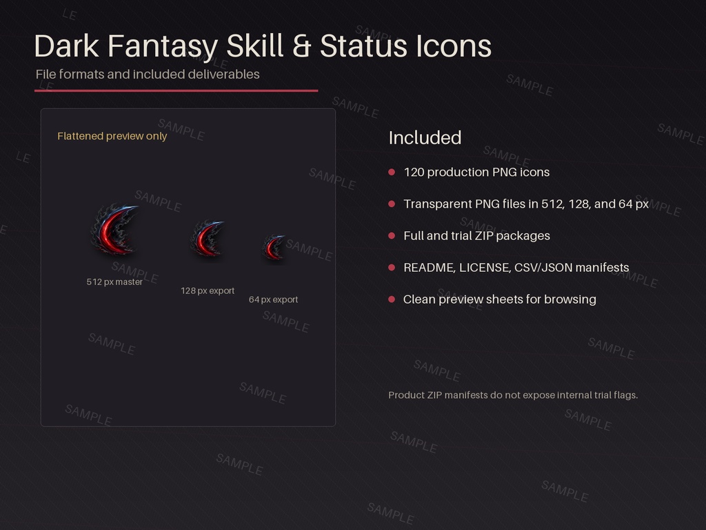 ダークファンタジーアイコン 2パックバンドル 合計220種(RPGアイテム + スキル&ステータス)/ Dark Fantasy Icons 2-Pack Bundle