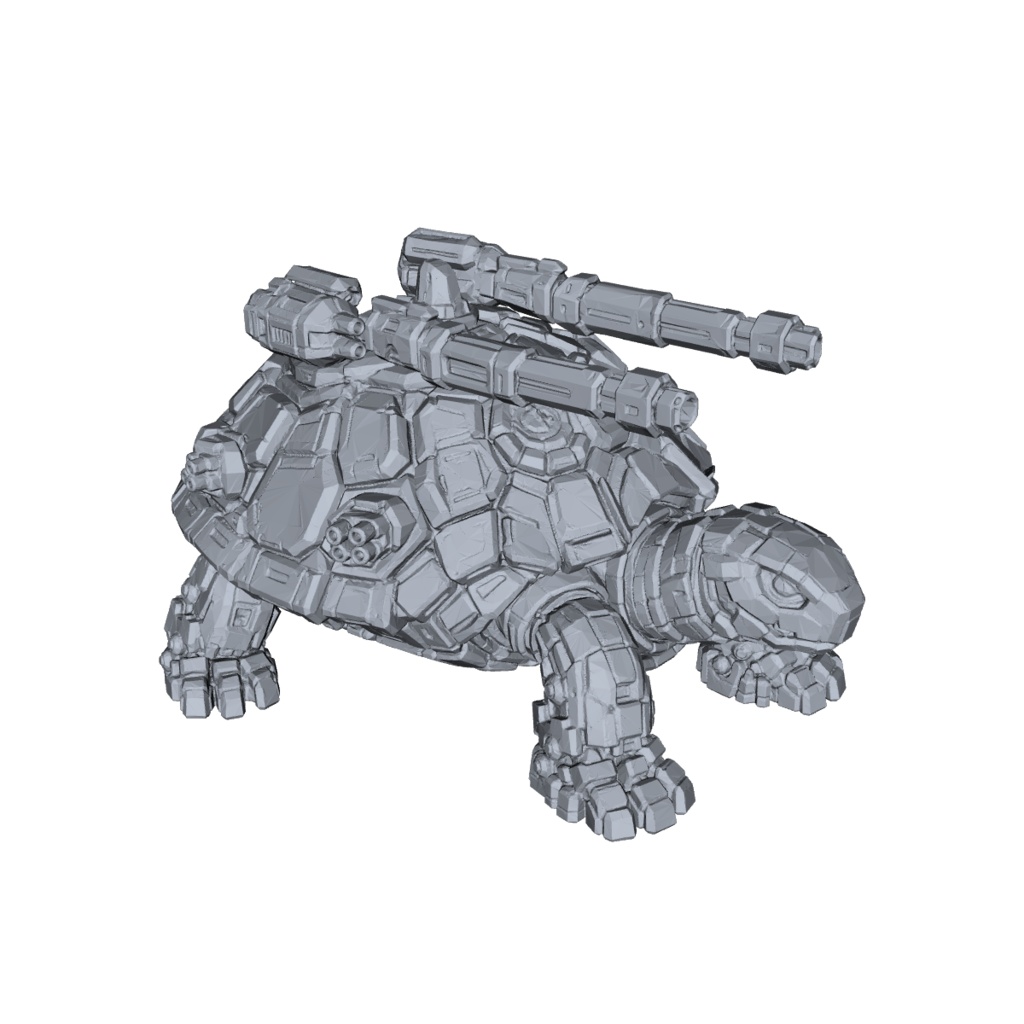 NanoTurtle 02|重装メカタートル・移動要塞 3Dプリント用STL|Civerbestias