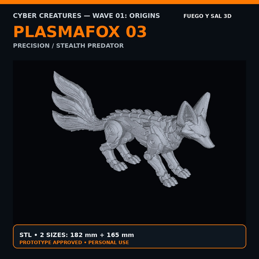 PlasmaFox 03|プラズマ・ステルス型サイバーフォックス|Civerbestias|3Dプリント用STL