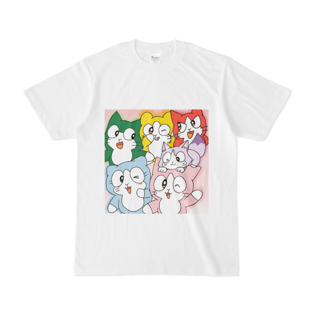みんな仲良し魔法猫ズ プリントTシャツ