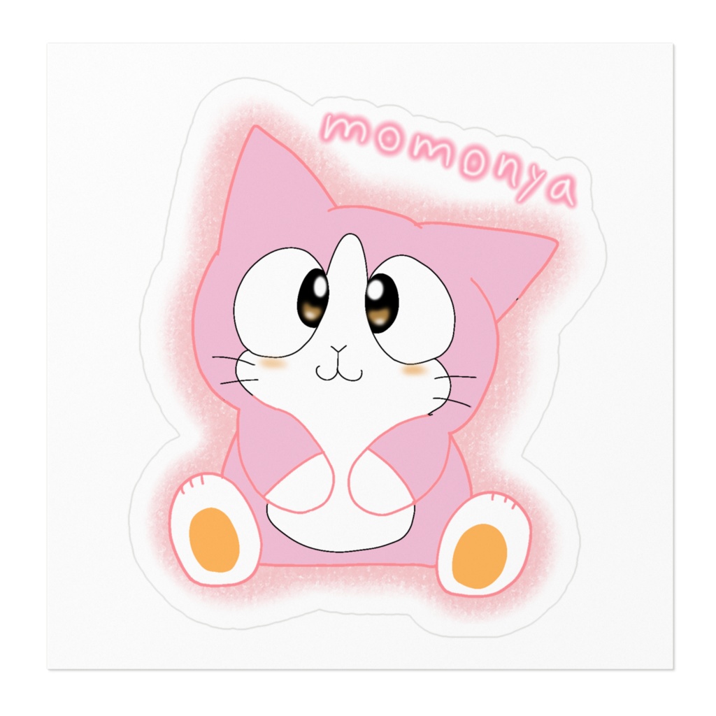 おすわりモモーニャ ステッカー