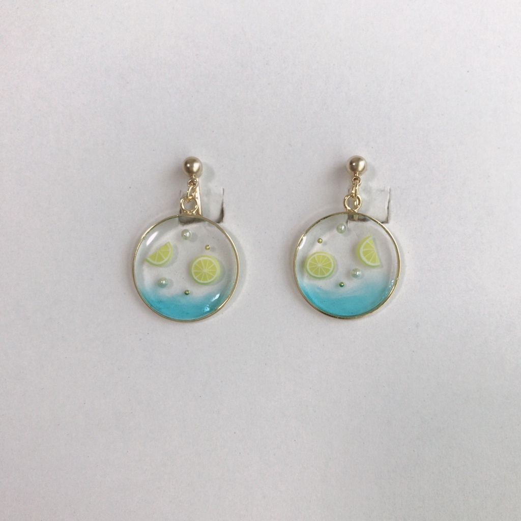 レモンソーダ(サークル)ピアス、イヤリング