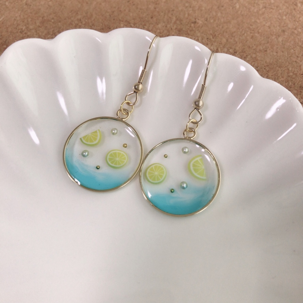 レモンソーダ(サークル)ピアス、イヤリング