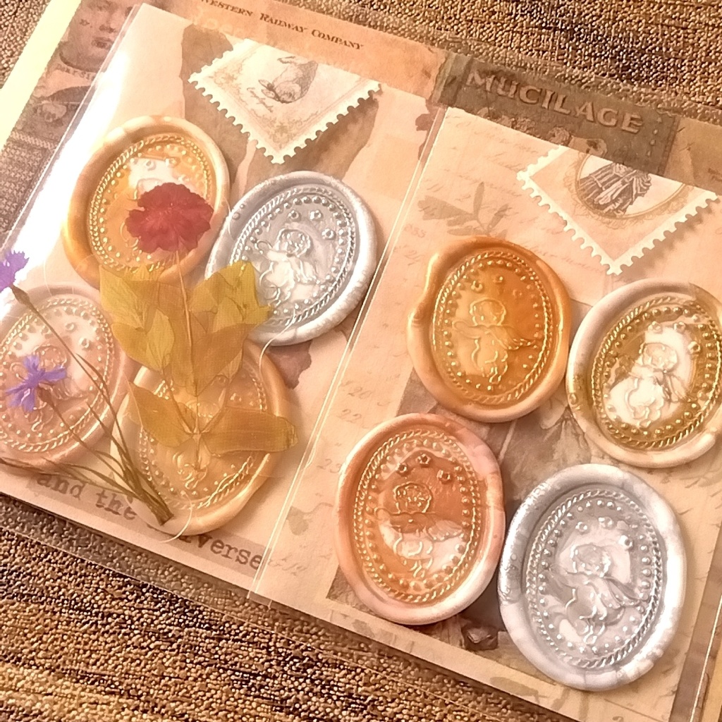 天使柄シーリングスタンプセット