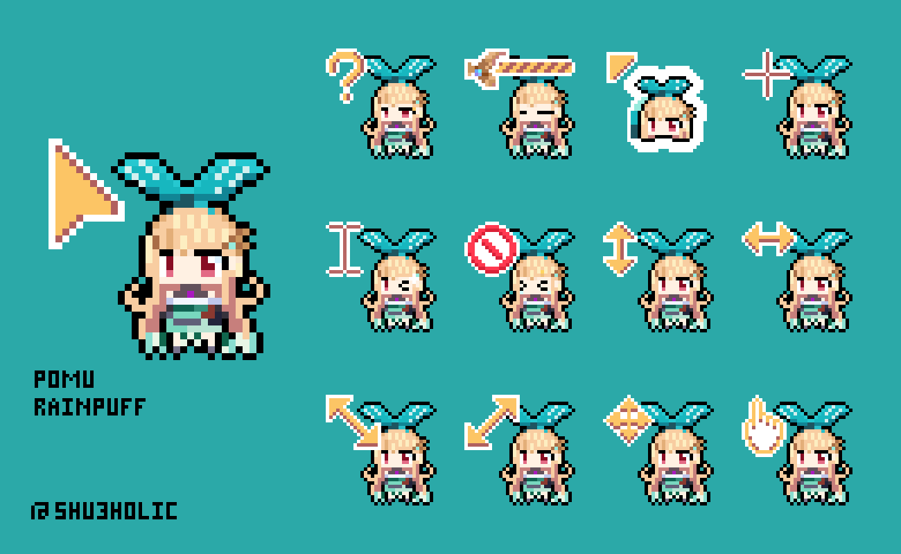 Pomu Rainpuff Mouse cursor pack 2.0 (NJSJ EN 1st)