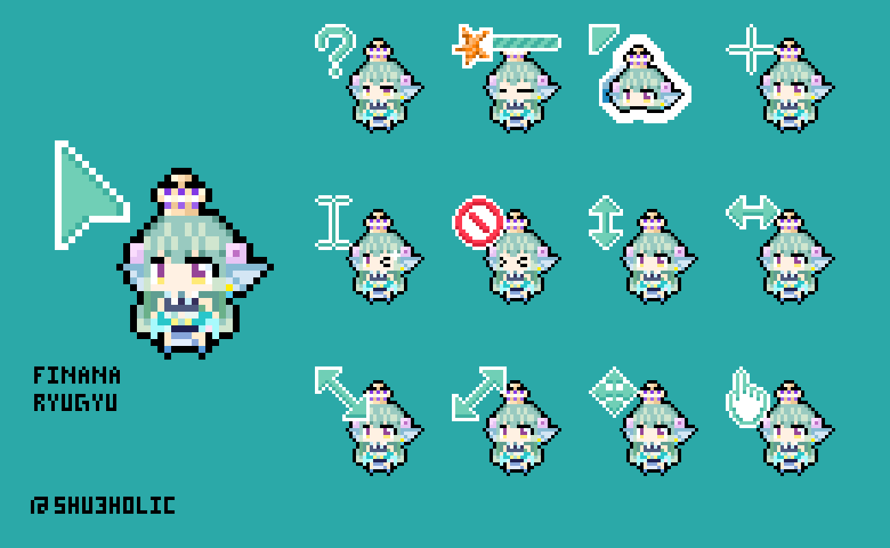 Finana Ryugu Mouse cursor pack 2.0 (NJSJ EN 1st)