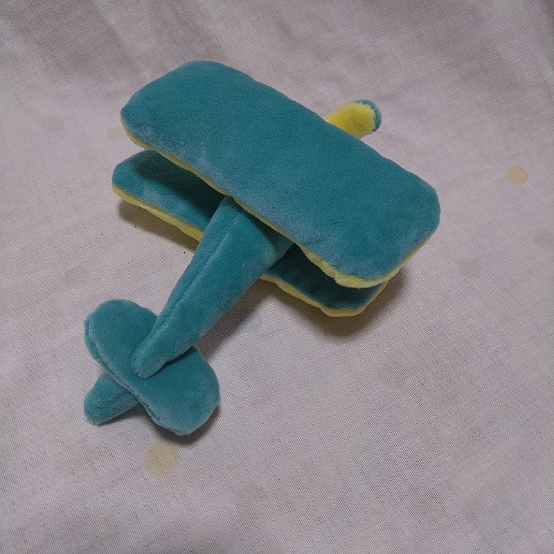 複葉機ぬいぐるみ(ミント×黄色)